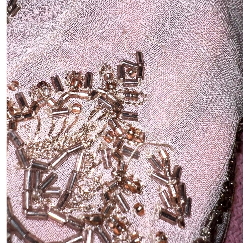 Maeve Anthropologie Beaded Embroidered Shorts Pink Champagne Boho XS - Picture 7 of 10